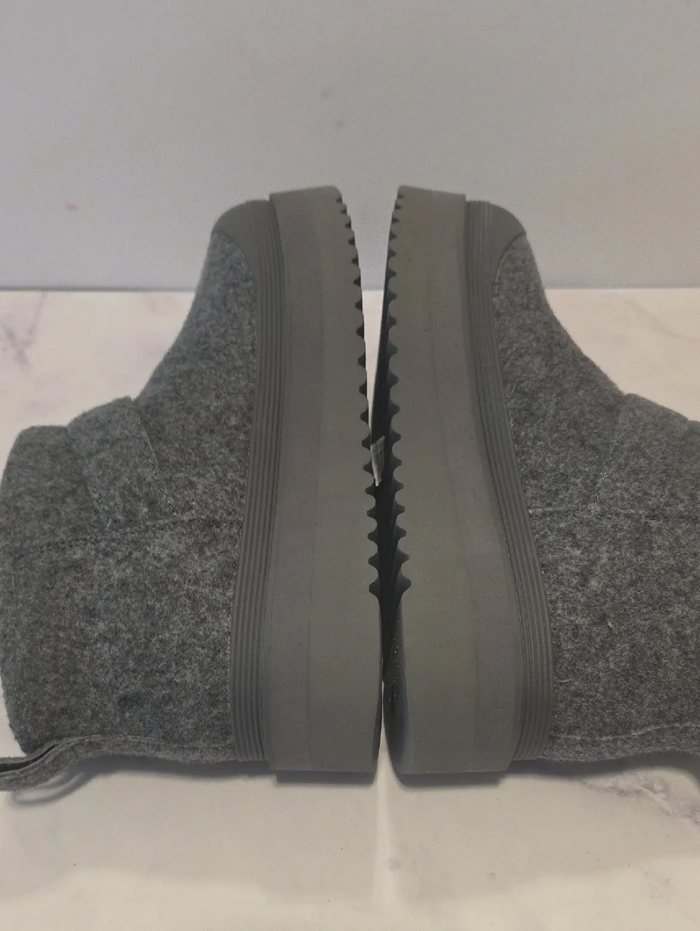 Tory Burch Gray Fleece-Lined Winter Ankle Boots Brand New